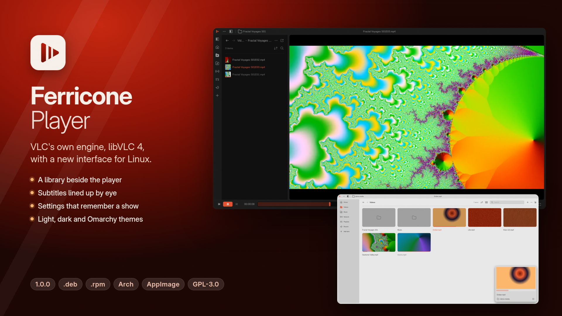 Ferricone Player — a media player for Linux
